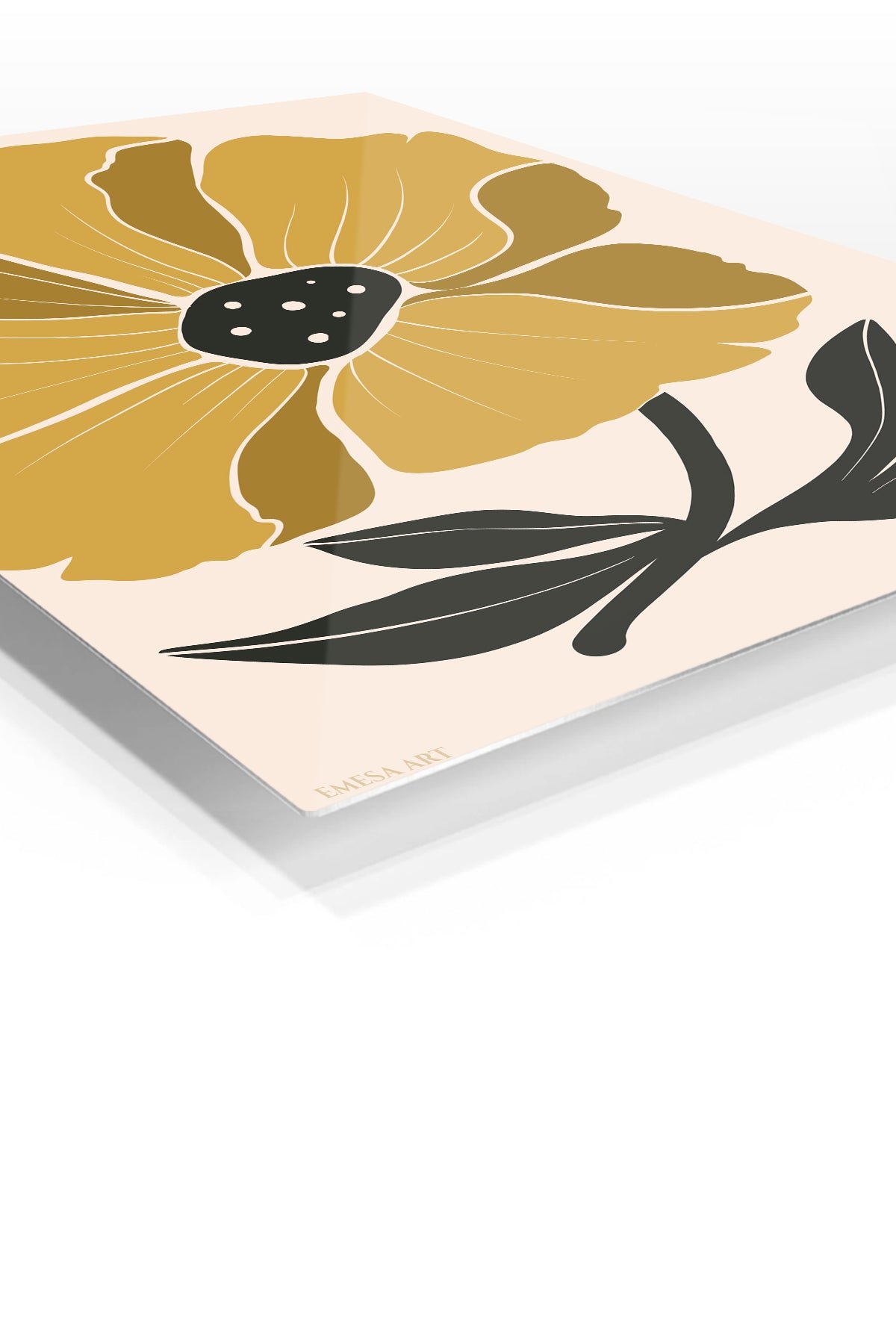 Golden Botanical Bloom metal wall art print, view 2