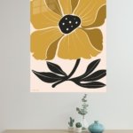 Golden Botanical Bloom metal wall art print, view 4