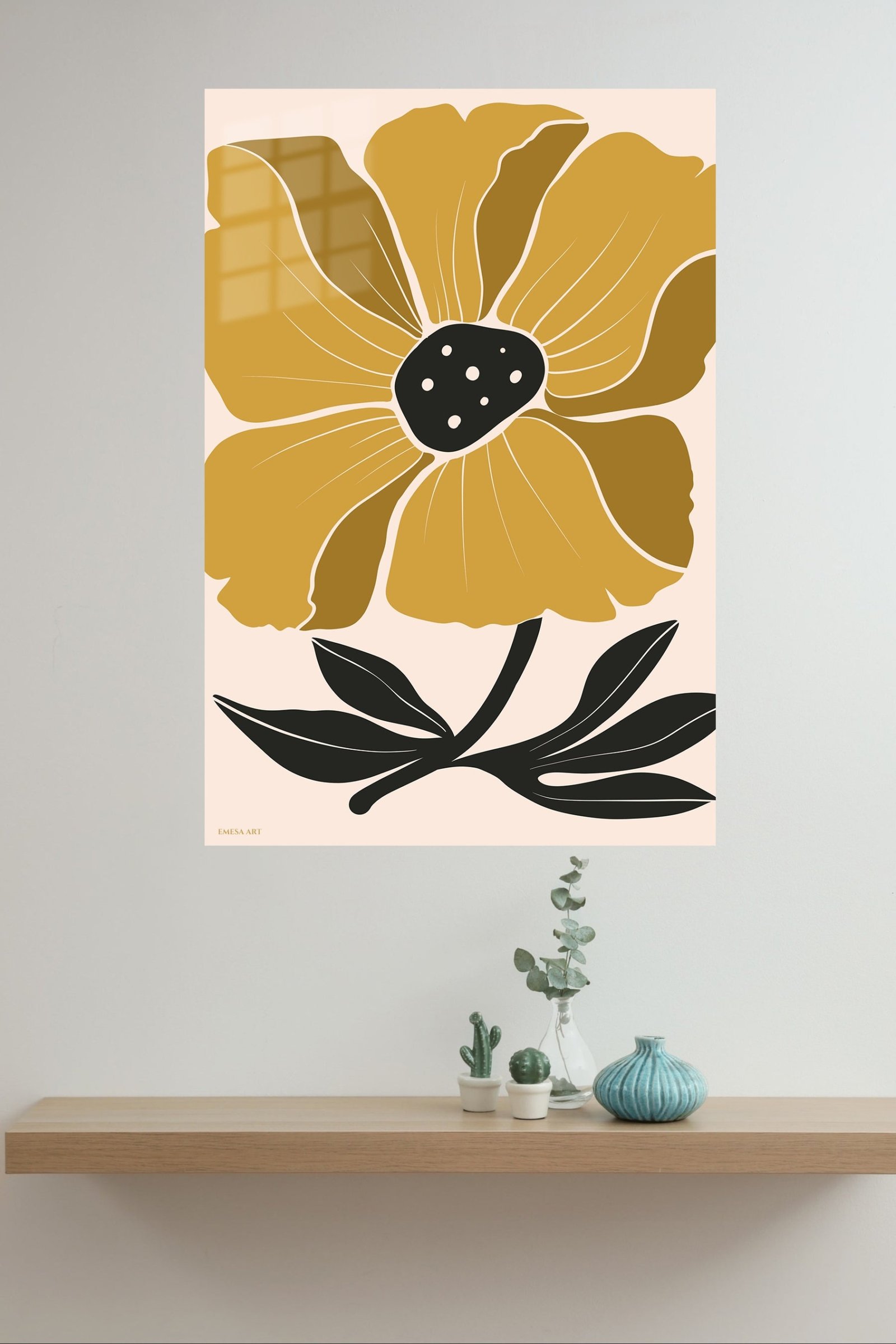 Golden Botanical Bloom metal wall art print, view 4