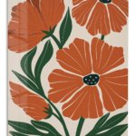 Rust Orange Botanical Blooms metal wall art print