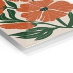 Rust Orange Botanical Blooms metal wall art print, view 2