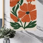 Rust Orange Botanical Blooms metal wall art print, view 4