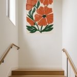 Rust Orange Botanical Blooms metal wall art print, view 5