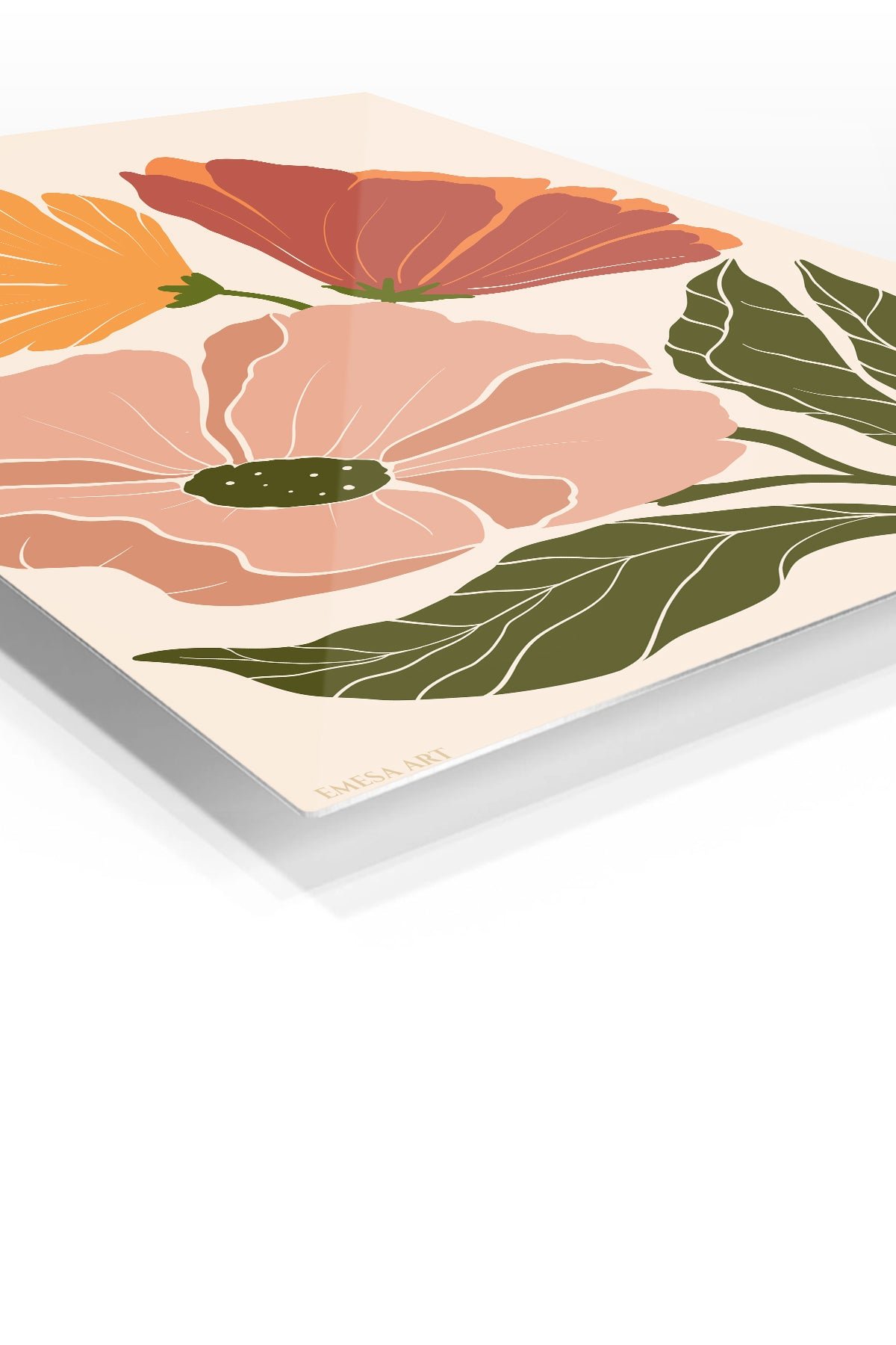 Warm Botanical Bloom metal wall art print, view 2