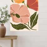 Warm Botanical Bloom metal wall art print, view 4