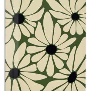 Olive Daisy Bloom metal wall art print