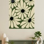 Olive Daisy Bloom metal wall art print, view 4