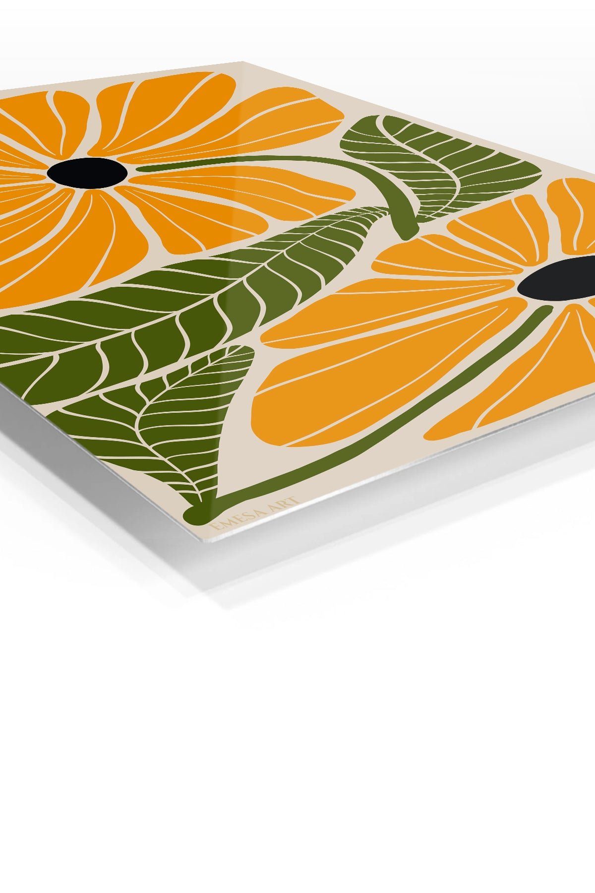 Marigold Bloom Botanical metal wall art print, view 2
