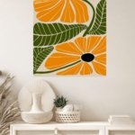Marigold Bloom Botanical metal wall art print, view 4