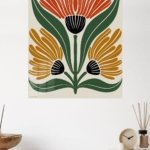 Three Bloom Folk Floral metal wall art print, view 4