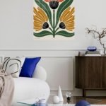 Three Bloom Folk Floral metal wall art print, view 5