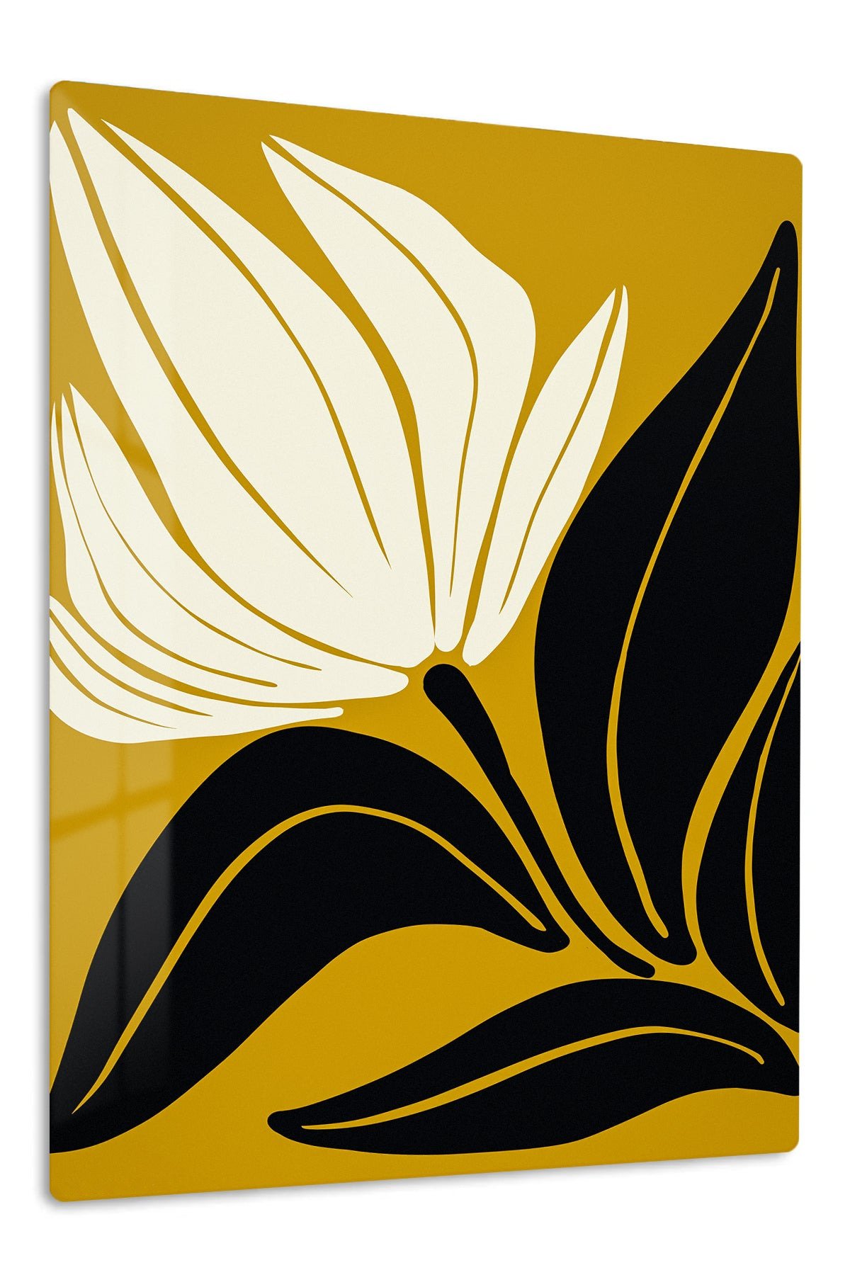 Golden Abstract Bloom metal wall art print