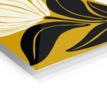 Golden Abstract Bloom metal wall art print, view 2