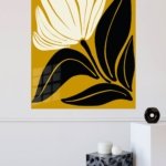 Golden Abstract Bloom metal wall art print, view 4