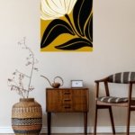 Golden Abstract Bloom metal wall art print, view 5