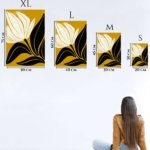 Golden Abstract Bloom metal wall art print, view 6