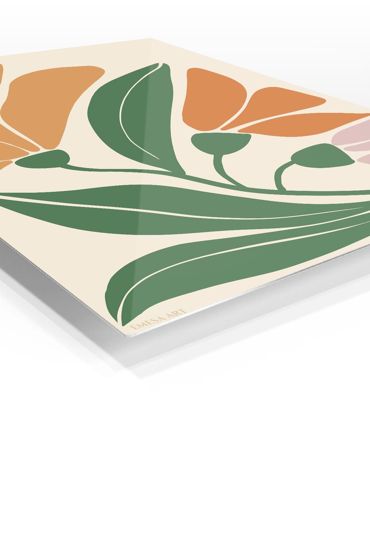 Abstract Tropical Botanical Blooms metal wall art print, view 2