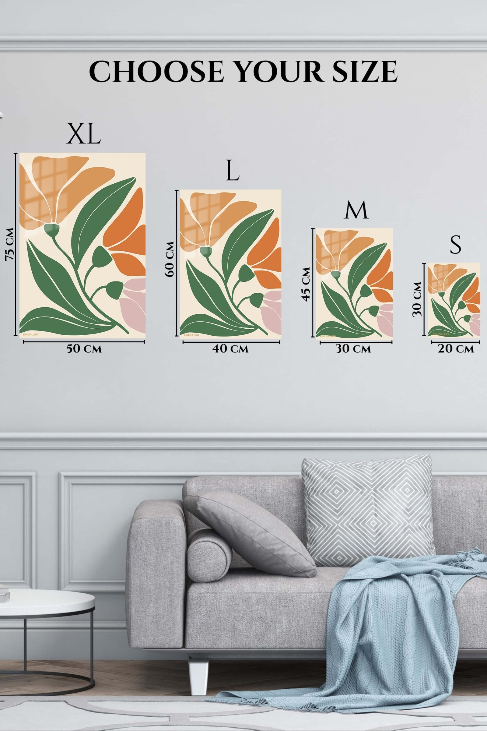 Abstract Tropical Botanical Blooms metal wall art print, view 6