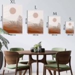 Terracotta Sun and Palm Fronds metal wall art print, view 6