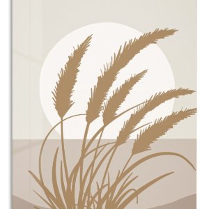 Golden Wheat Silhouette metal wall art print