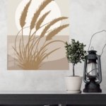 Golden Wheat Silhouette metal wall art print, view 4