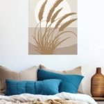 Golden Wheat Silhouette metal wall art print, view 5