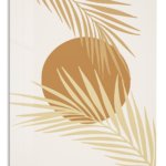 Golden Palm Sun metal wall art print