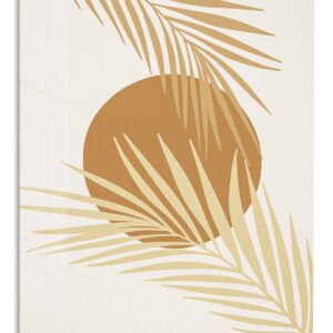 Golden Palm Sun metal wall art print