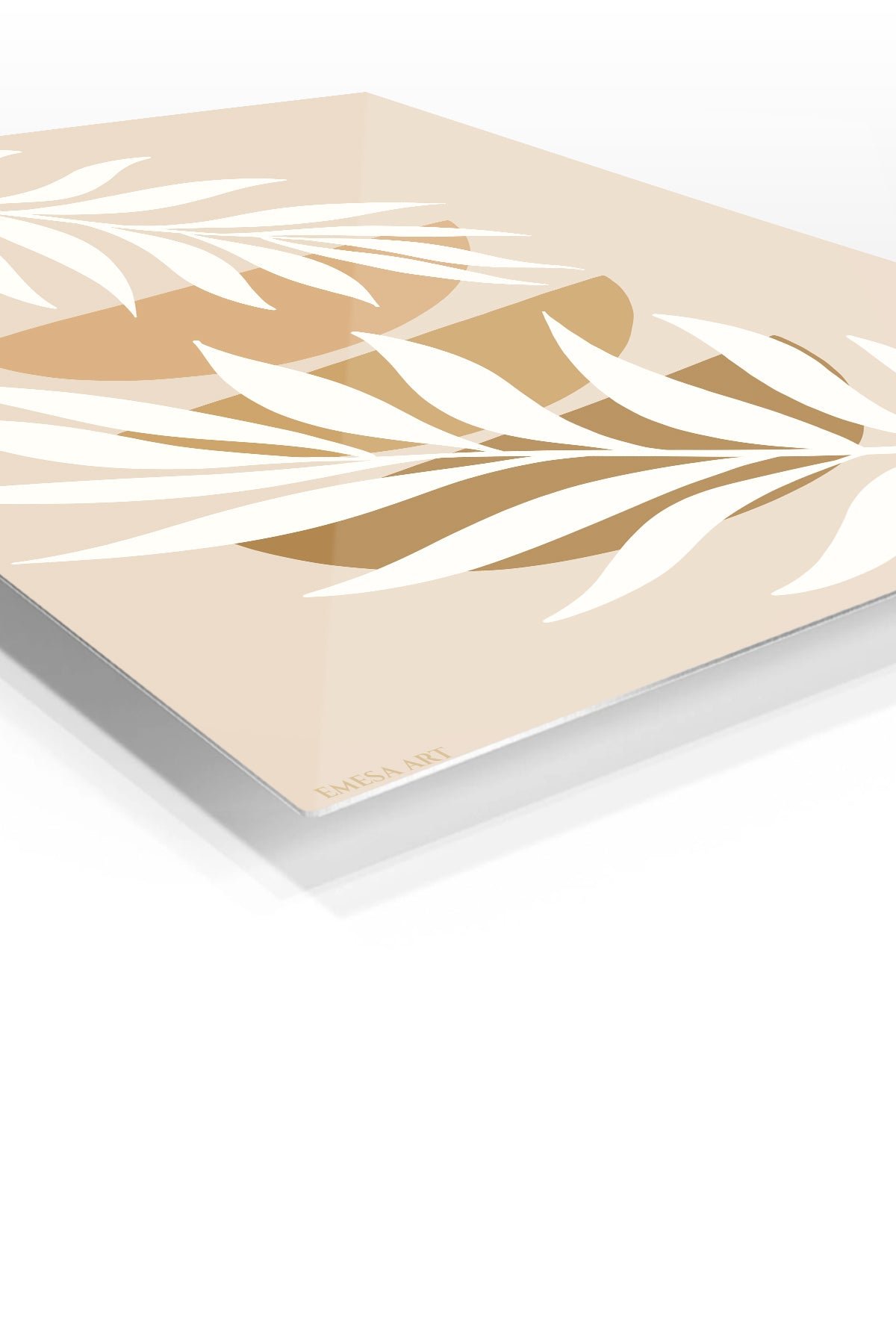Ivory Botanical Leaves metal wall art print, view 2