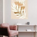 Ivory Botanical Leaves metal wall art print, view 5