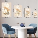 Ivory Botanical Leaves metal wall art print, view 6