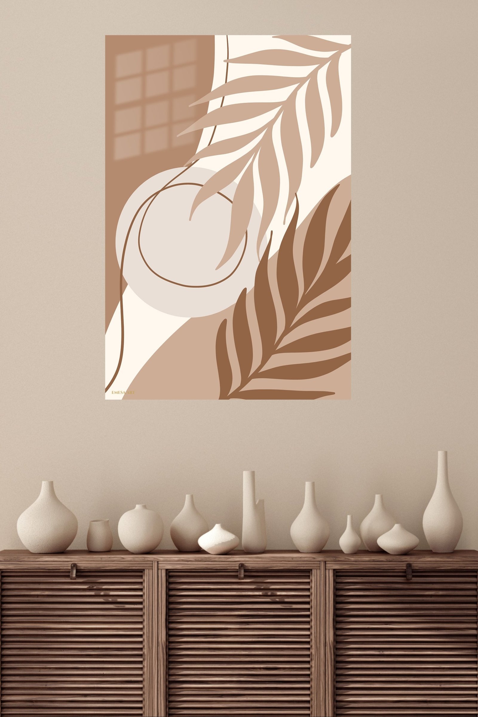 Earthy Botanical Silhouette metal wall art print, view 4