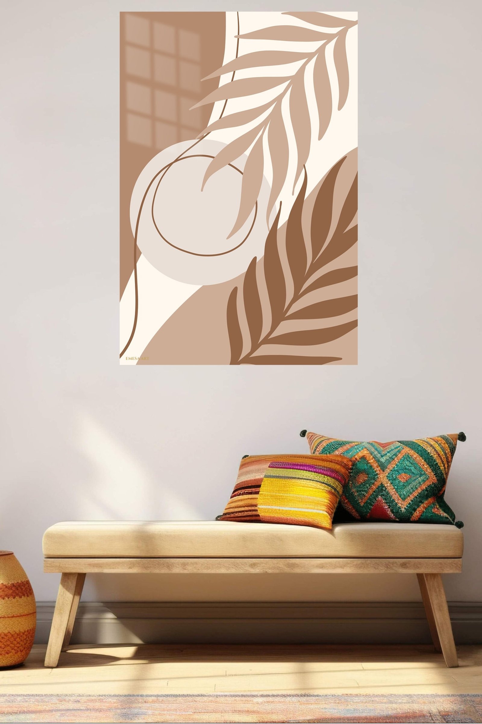 Earthy Botanical Silhouette metal wall art print, view 5