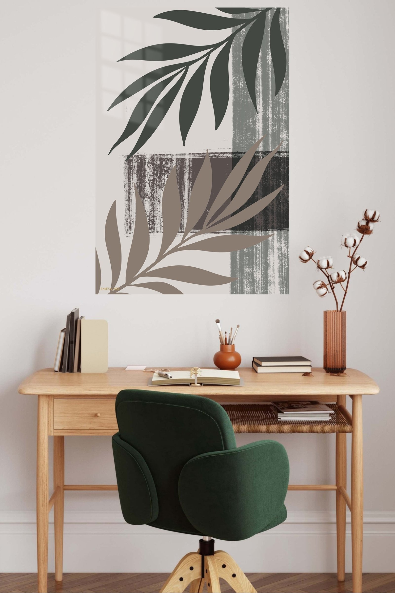 Earthy Botanical Silhouettes metal wall art print, view 5