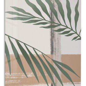 Sage Palm Fronds metal wall art print