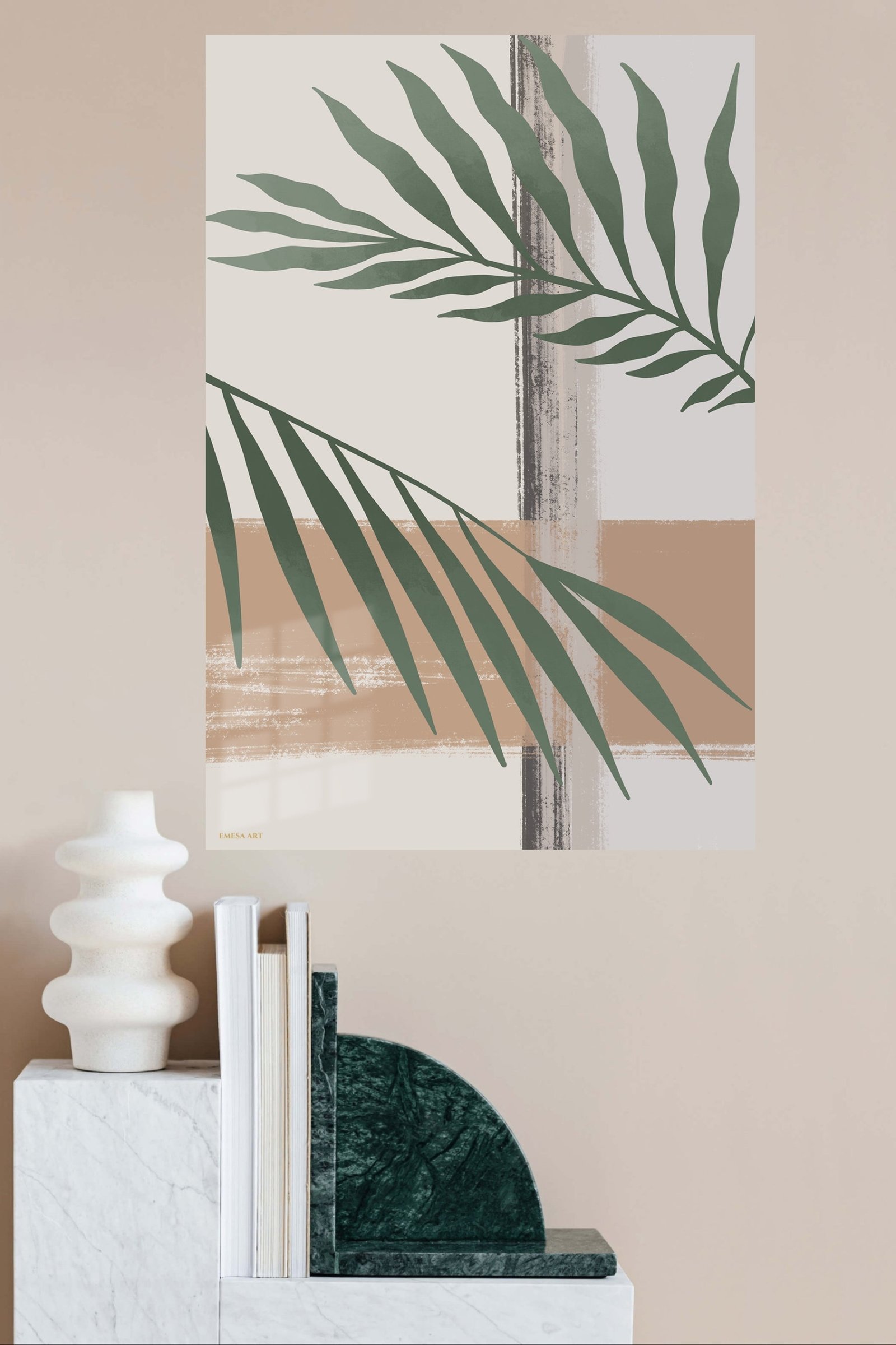 Sage Palm Fronds metal wall art print, view 4