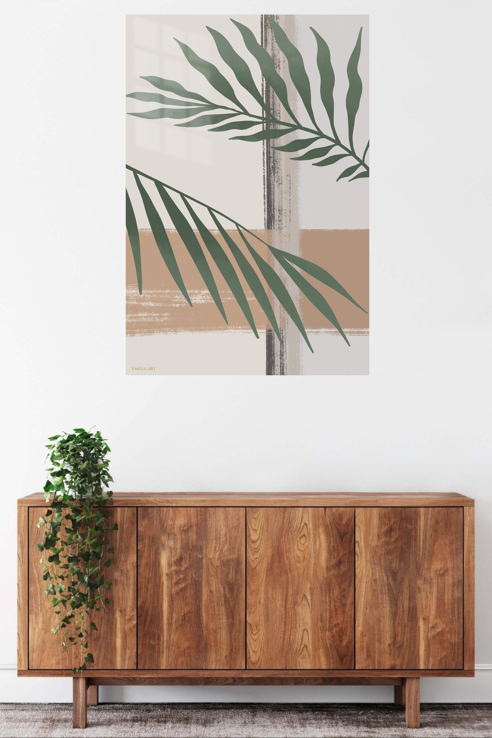 Sage Palm Fronds metal wall art print, view 5