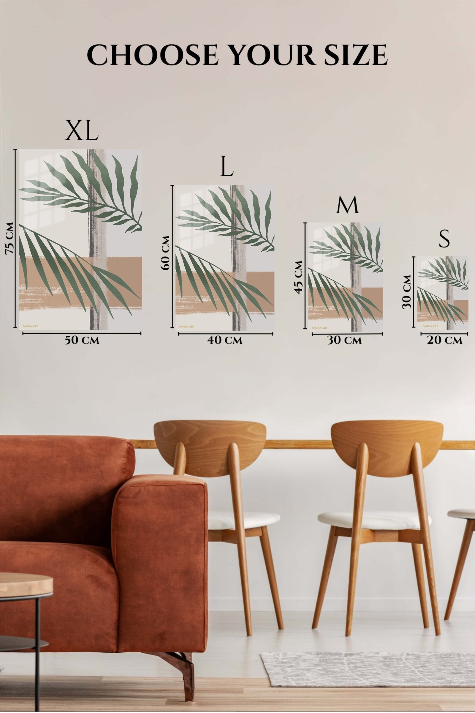 Sage Palm Fronds metal wall art print, view 6