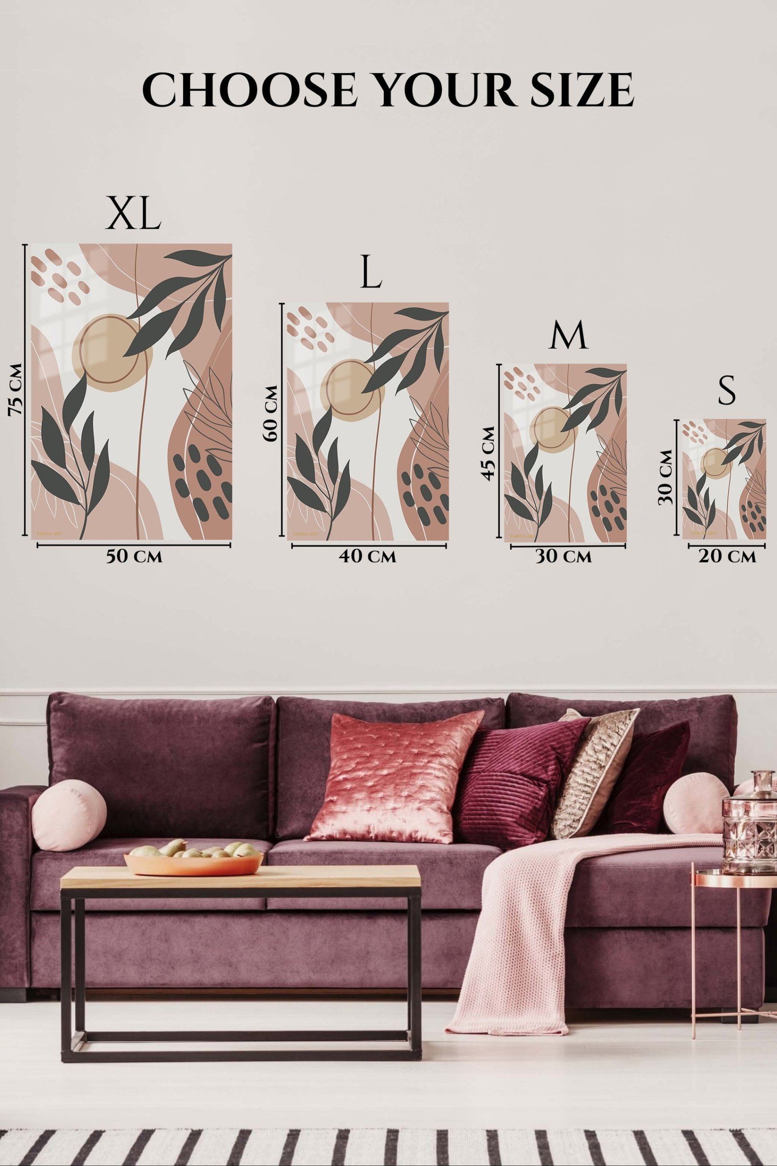 Earthy Botanical Shapes metal wall art print, view 6