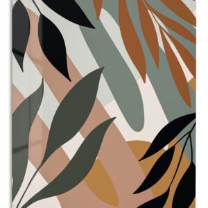 Earthy Botanical Arches metal wall art print