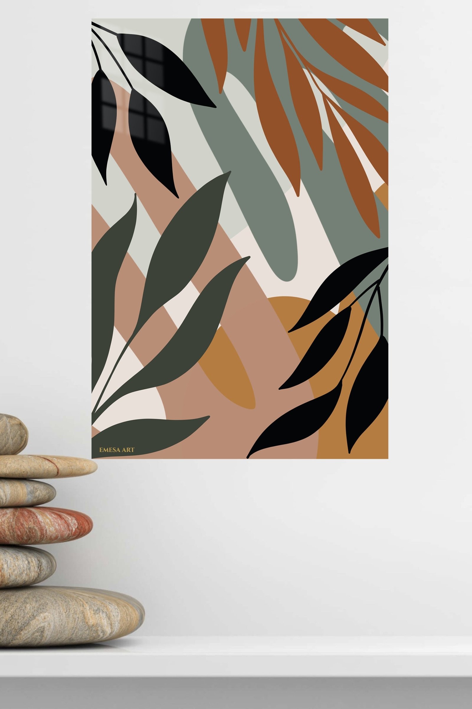 Earthy Botanical Arches metal wall art print, view 4