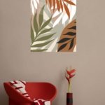 Earthy Tropical Palm Fronds metal wall art print, view 5