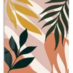 Earthy Botanical Leaves metal wall art print