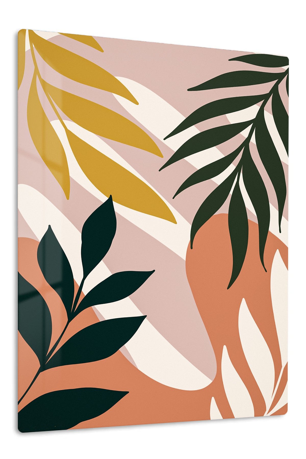 Earthy Botanical Leaves metal wall art print
