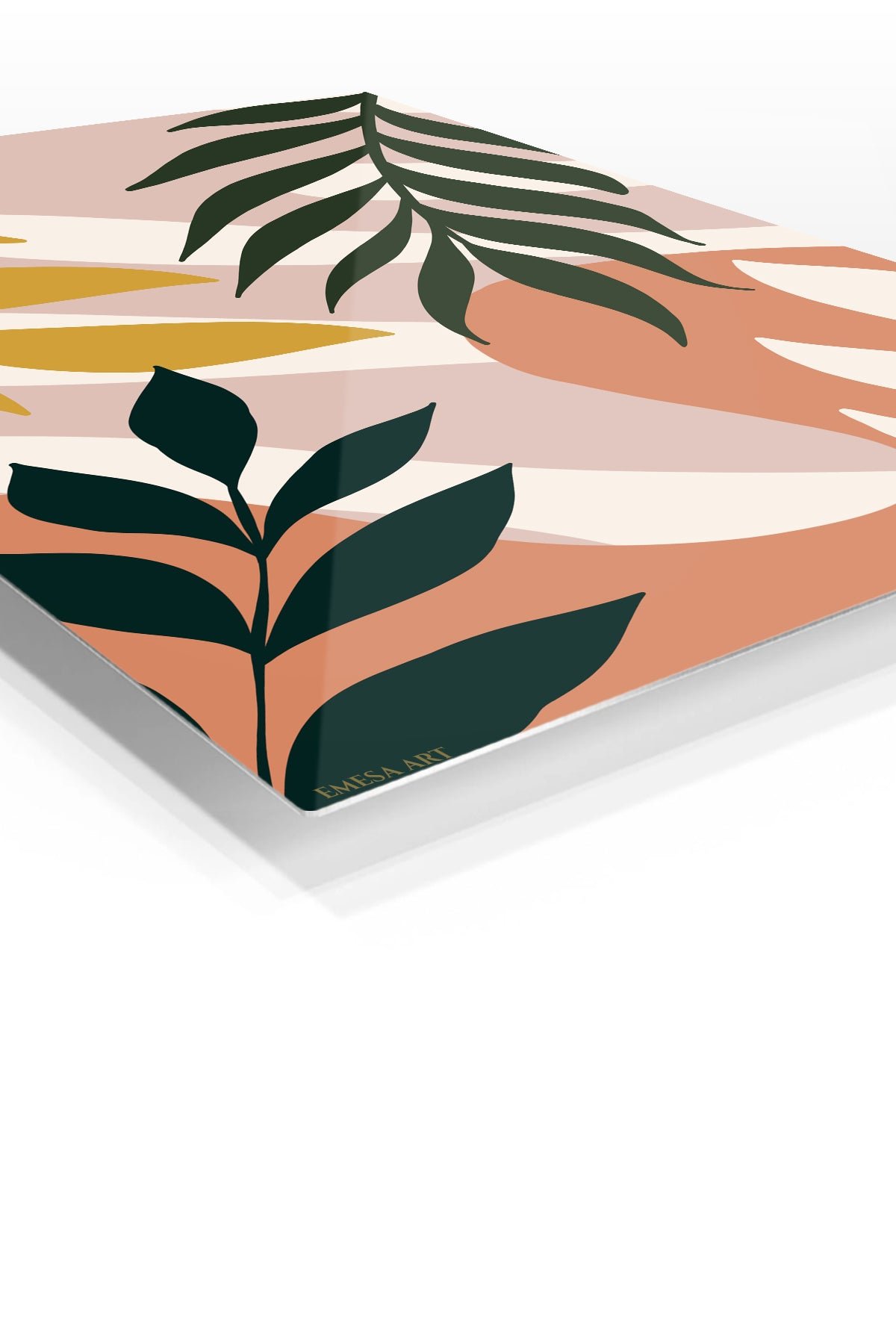 Earthy Botanical Leaves metal wall art print, view 2