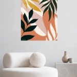Earthy Botanical Leaves metal wall art print, view 5