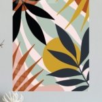 Golden Sun Botanical Shapes metal wall art print, view 4