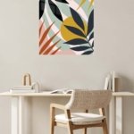 Golden Sun Botanical Shapes metal wall art print, view 5