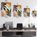 Golden Sun Botanical Shapes metal wall art print, view 6