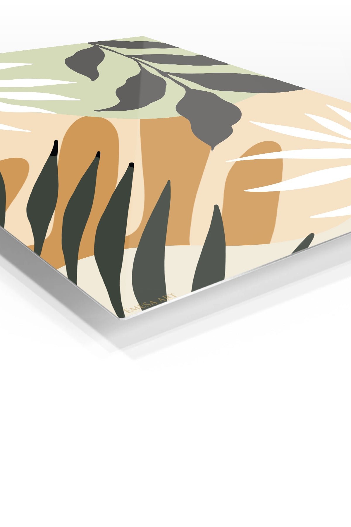 Earthy Tropical Leaves metal wall art print, view 2